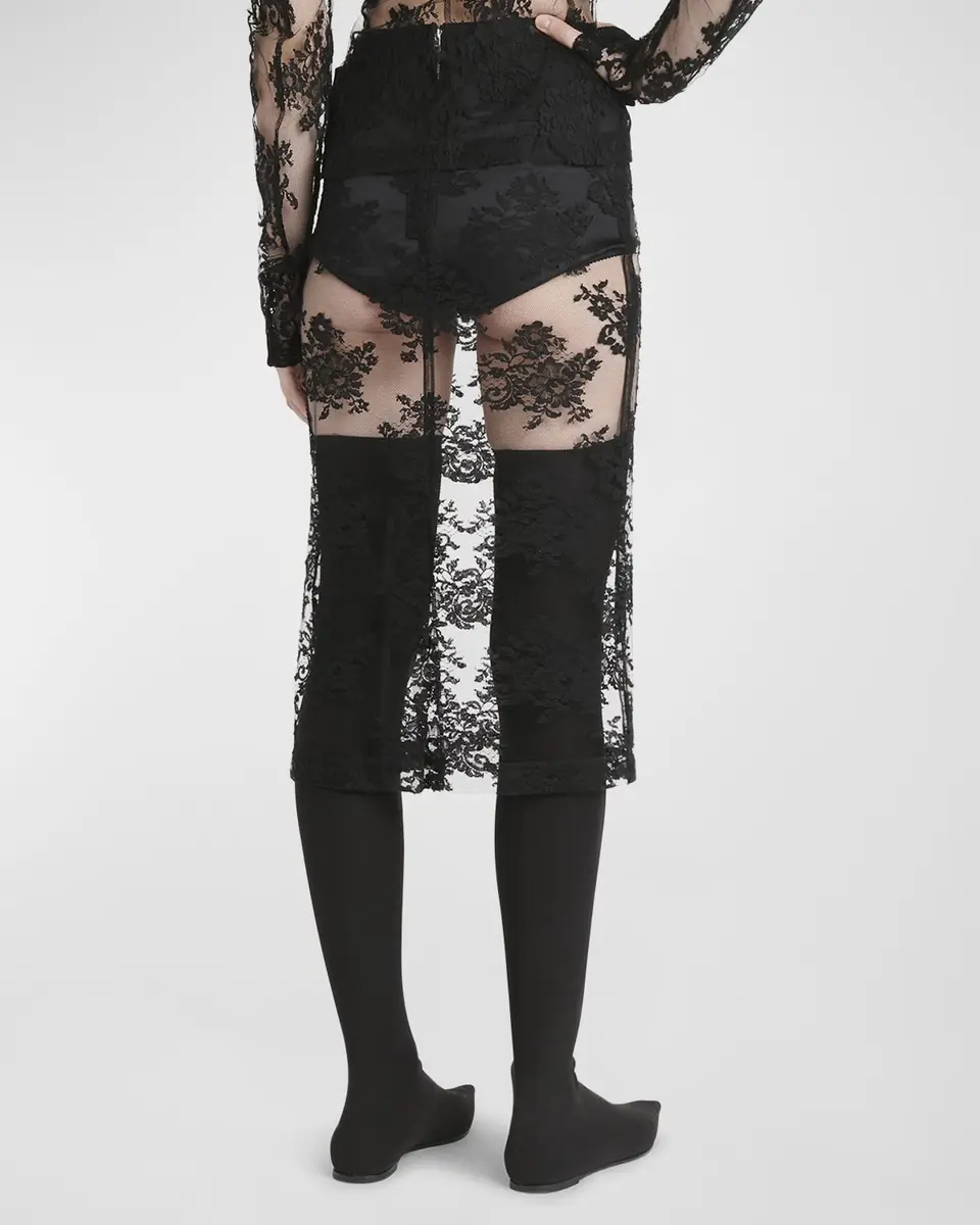 Dolce & Gabbana Pizzo Chantilly Lace Midi Skirt | Thumbnail 6