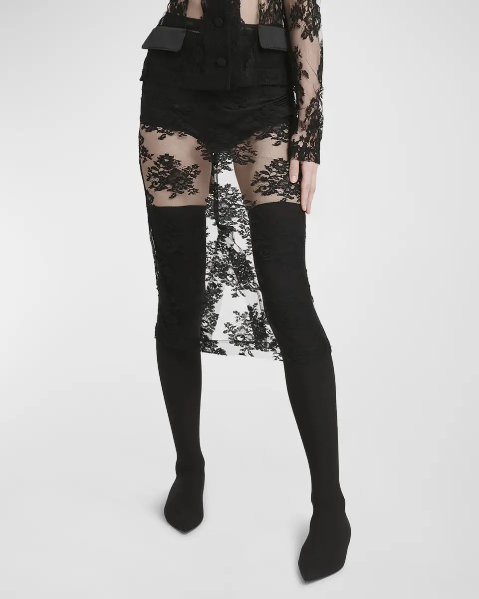 Dolce & Gabbana Pizzo Chantilly Lace Midi Skirt | Thumbnail 7