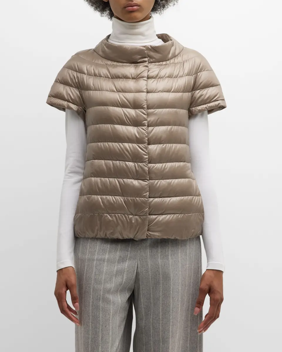 Herno Emilia Water-Resistant Ultralight Nylon Puffer Cape | Thumbnail 2