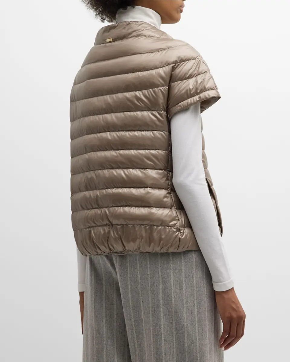 Herno Emilia Water-Resistant Ultralight Nylon Puffer Cape | Thumbnail 6