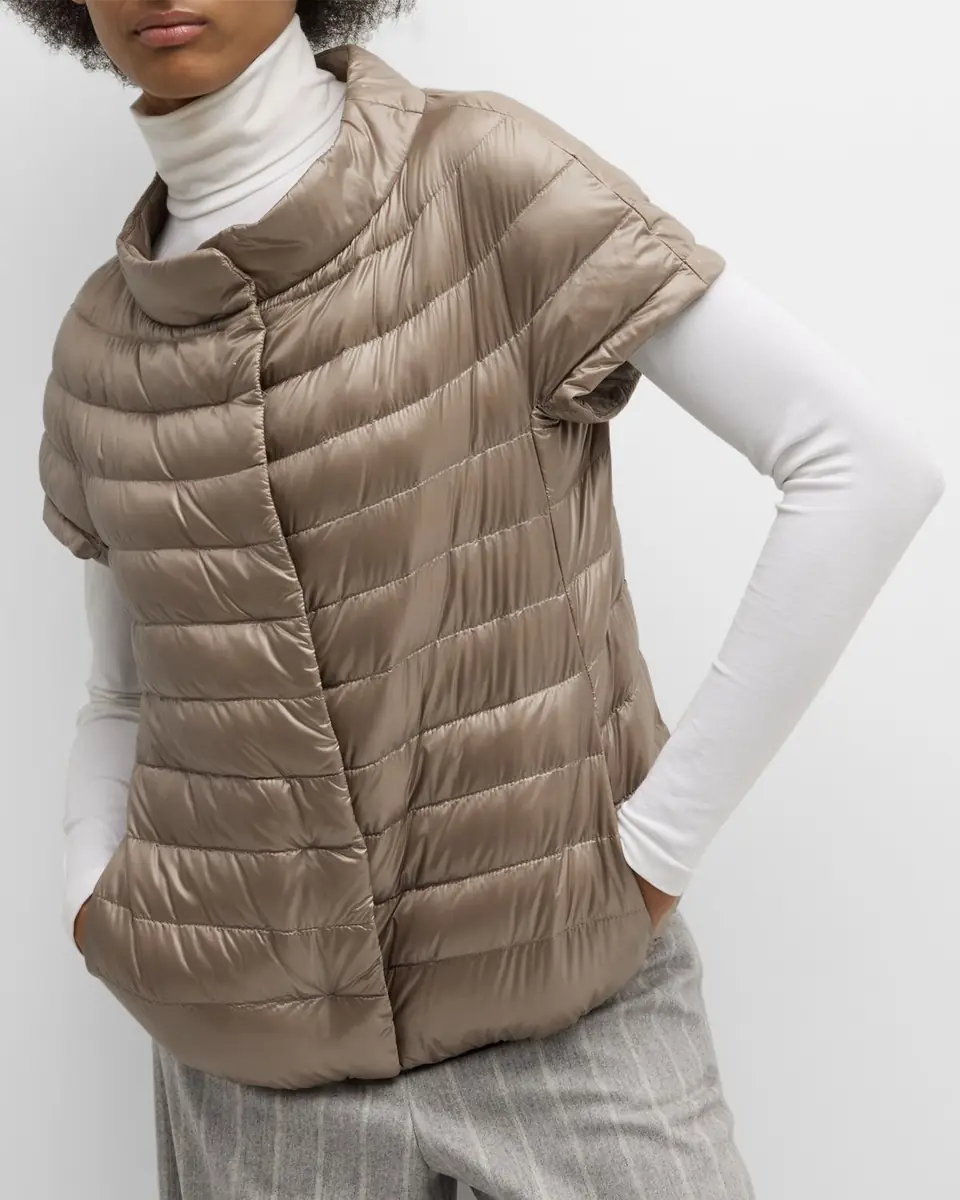 Herno Emilia Water-Resistant Ultralight Nylon Puffer Cape | Thumbnail 7