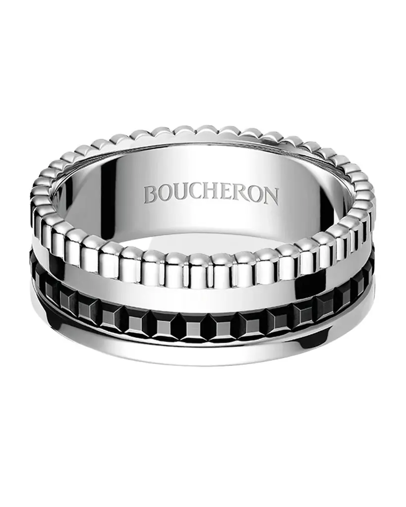 Boucheron Quatre 18K White Gold Black Edition Small Band Ring | Image 1 Boucheron Quatre 18K White Gold Black Edition Small Band Ring | Image 1