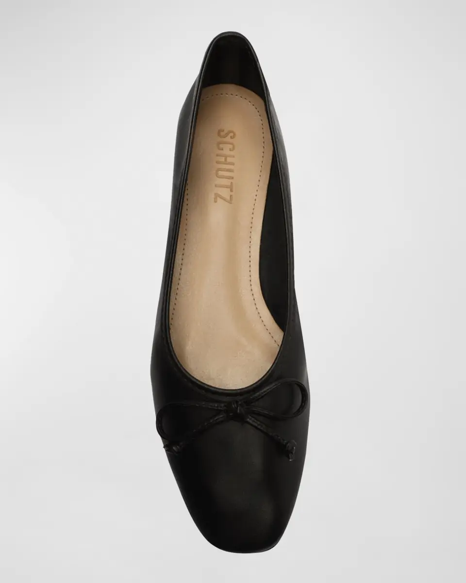 Schutz Arissa Leather Bow Ballerina Flats | Thumbnail 3 Schutz Arissa Leather Bow Ballerina Flats | Thumbnail 3