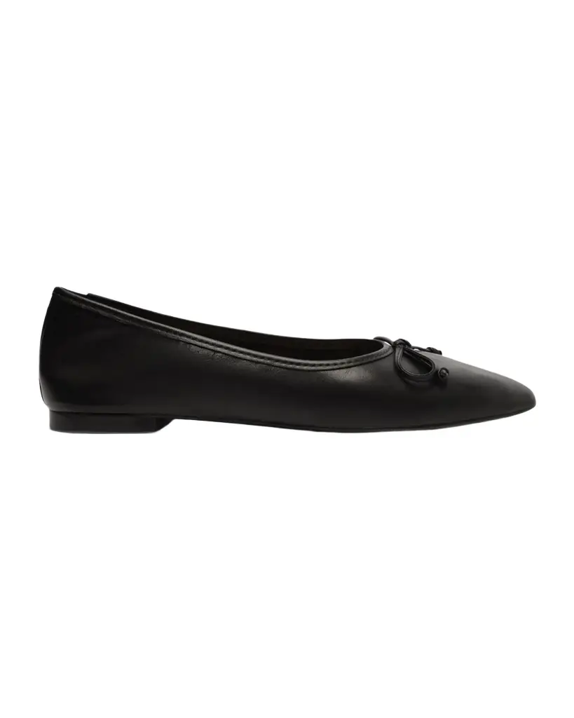 Schutz Arissa Leather Bow Ballerina Flats