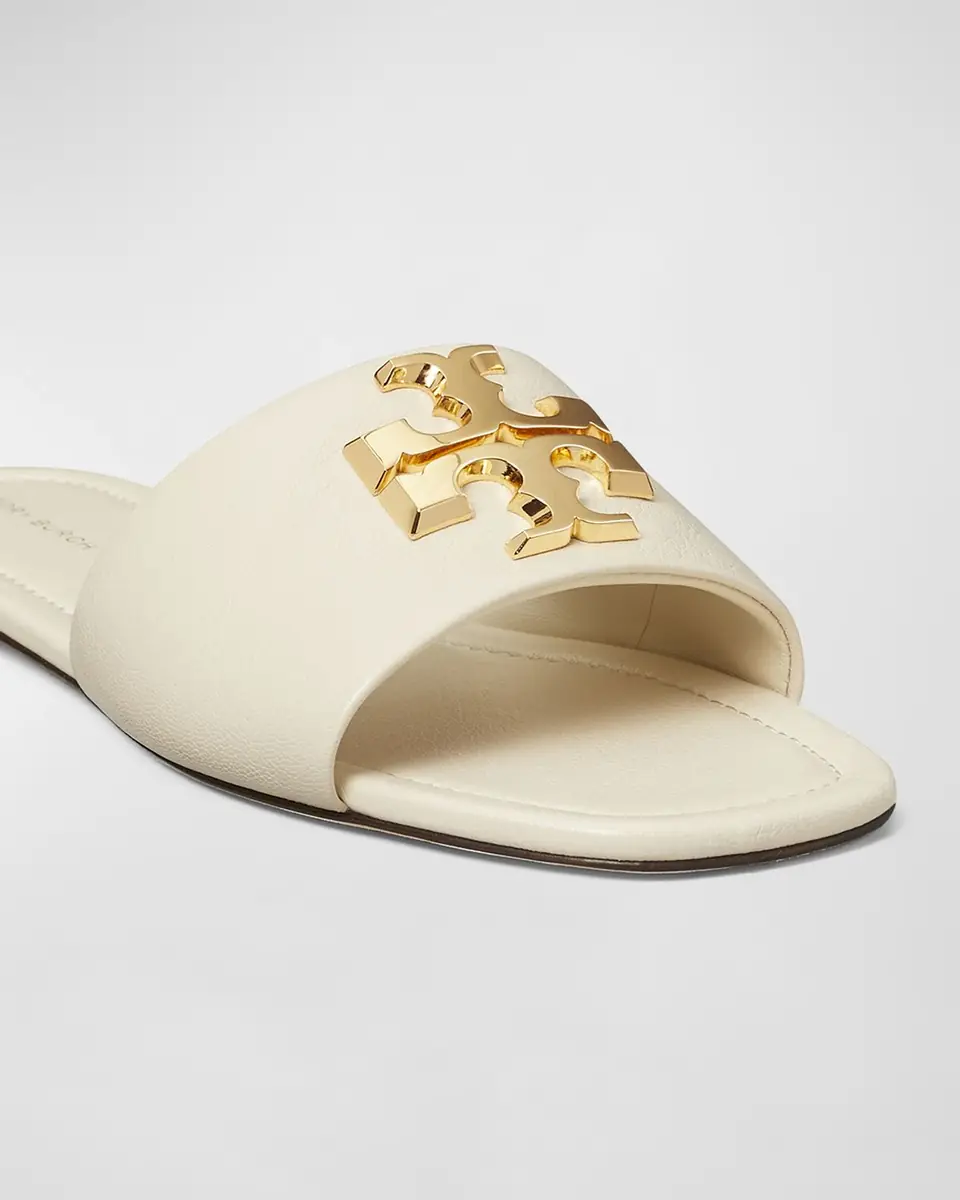 Tory Burch Eleanor Leather Medallion Flat Slide Sandals | Thumbnail 3 Tory Burch Eleanor Leather Medallion Flat Slide Sandals | Thumbnail 3