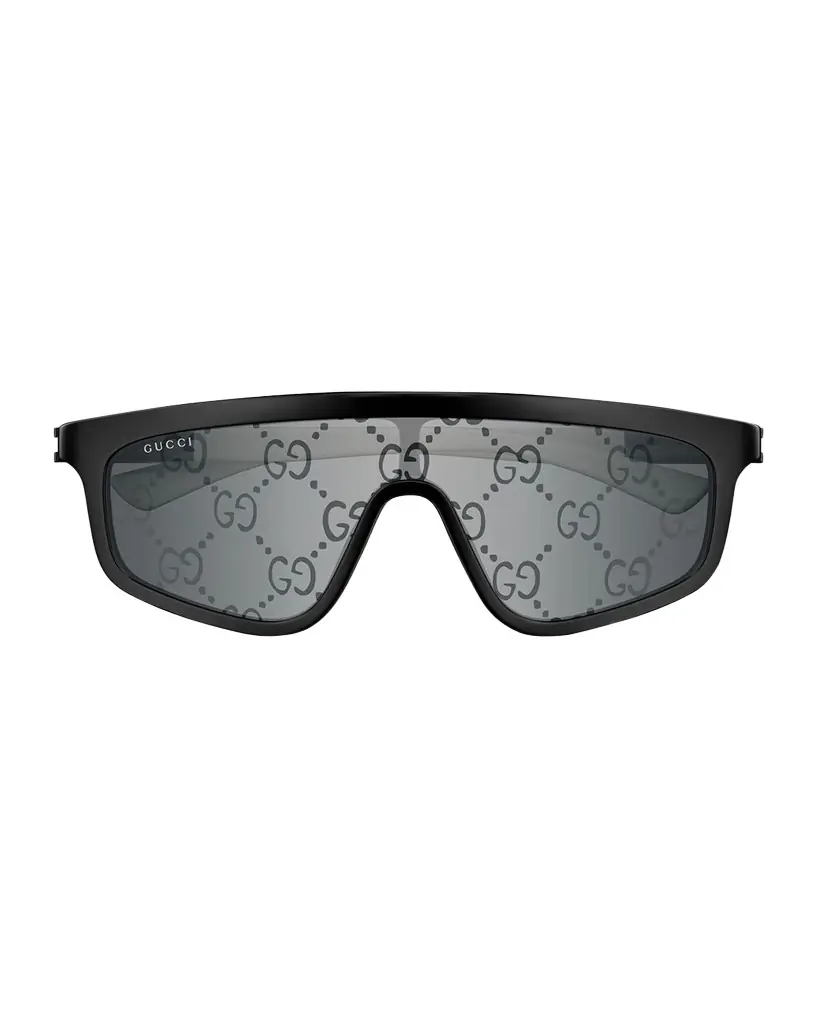 Gucci Men 's GG Monogram Shield Sunglasses | Image 1 Gucci Men 's GG Monogram Shield Sunglasses | Image 1