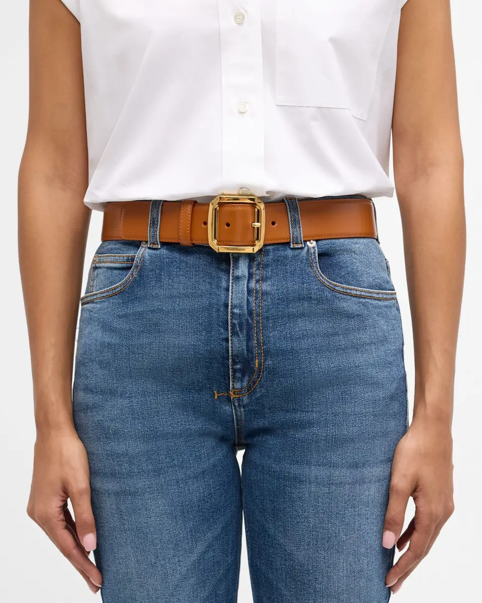 Alexander McQueen Leather Military Buckle Belt | Thumbnail 2