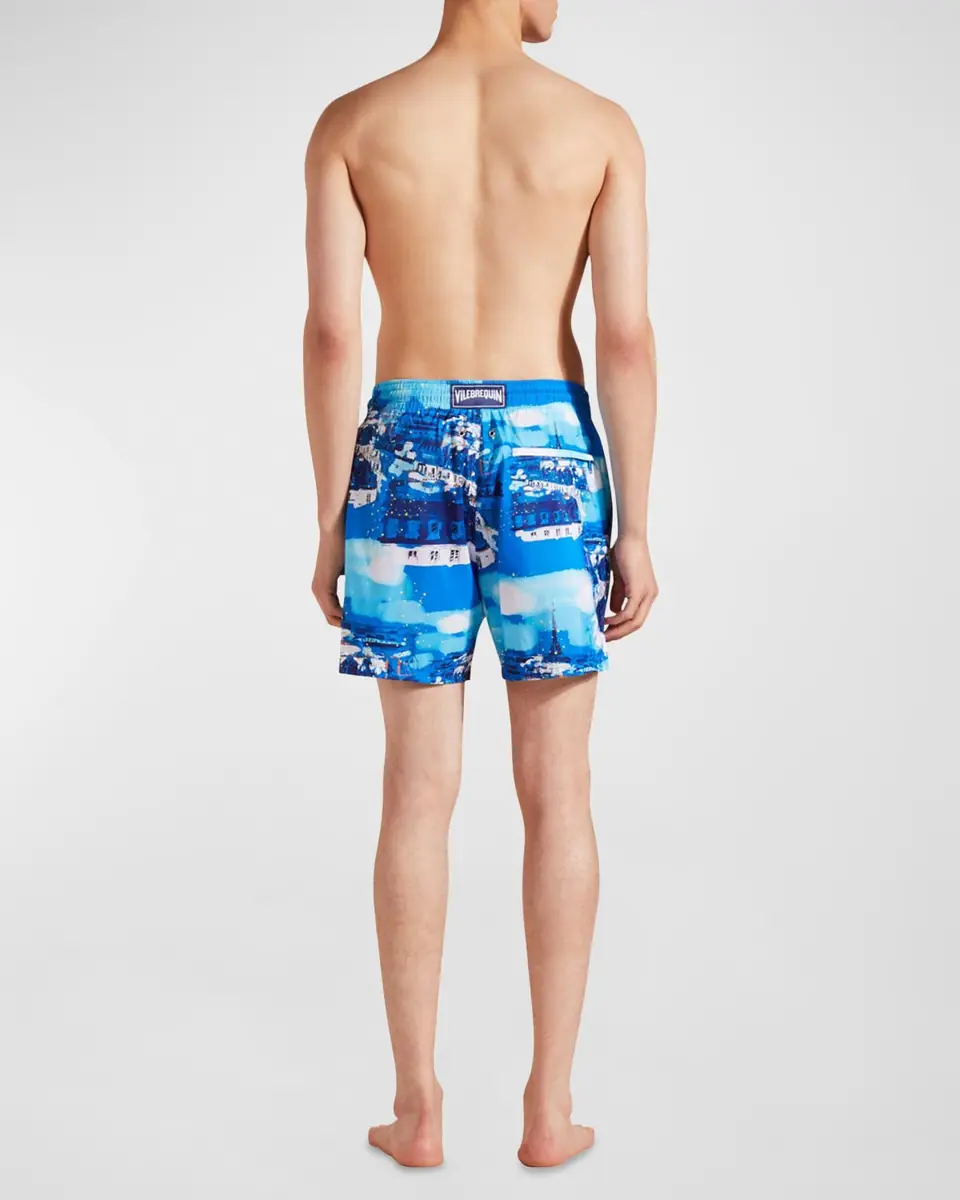 Vilebrequin Men's Paris-Print Swim Shorts | Thumbnail 4 Vilebrequin Men's Paris-Print Swim Shorts | Thumbnail 4