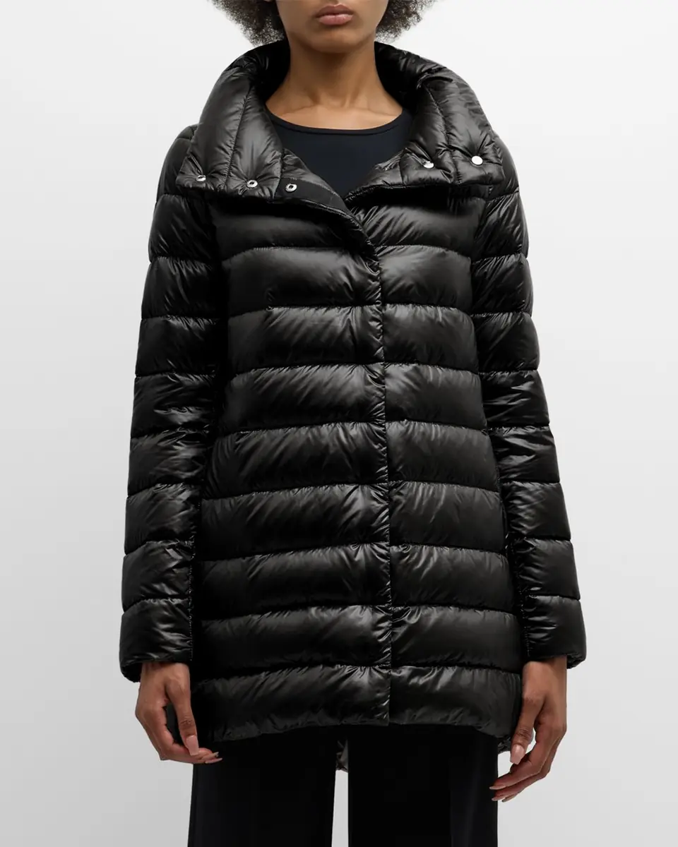 Herno Amelia Water-Resistant Ultralight Nylon A-Line Puffer Jacket | Thumbnail 2 Herno Amelia Water-Resistant Ultralight Nylon A-Line Puffer Jacket | Thumbnail 2