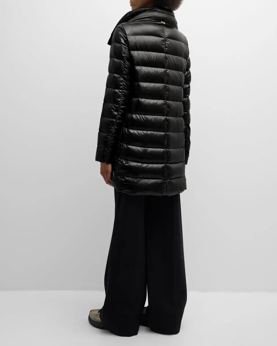 Herno Amelia Water-Resistant Ultralight Nylon A-Line Puffer Jacket | Thumbnail 4 Herno Amelia Water-Resistant Ultralight Nylon A-Line Puffer Jacket | Thumbnail 4