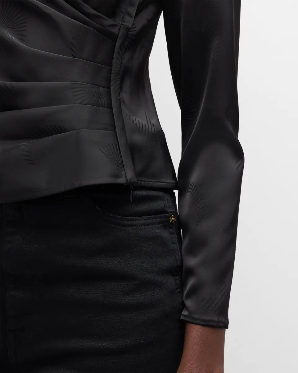 Emporio Armani Pleated Crossover Blouse | Thumbnail 5 Emporio Armani Pleated Crossover Blouse | Thumbnail 5