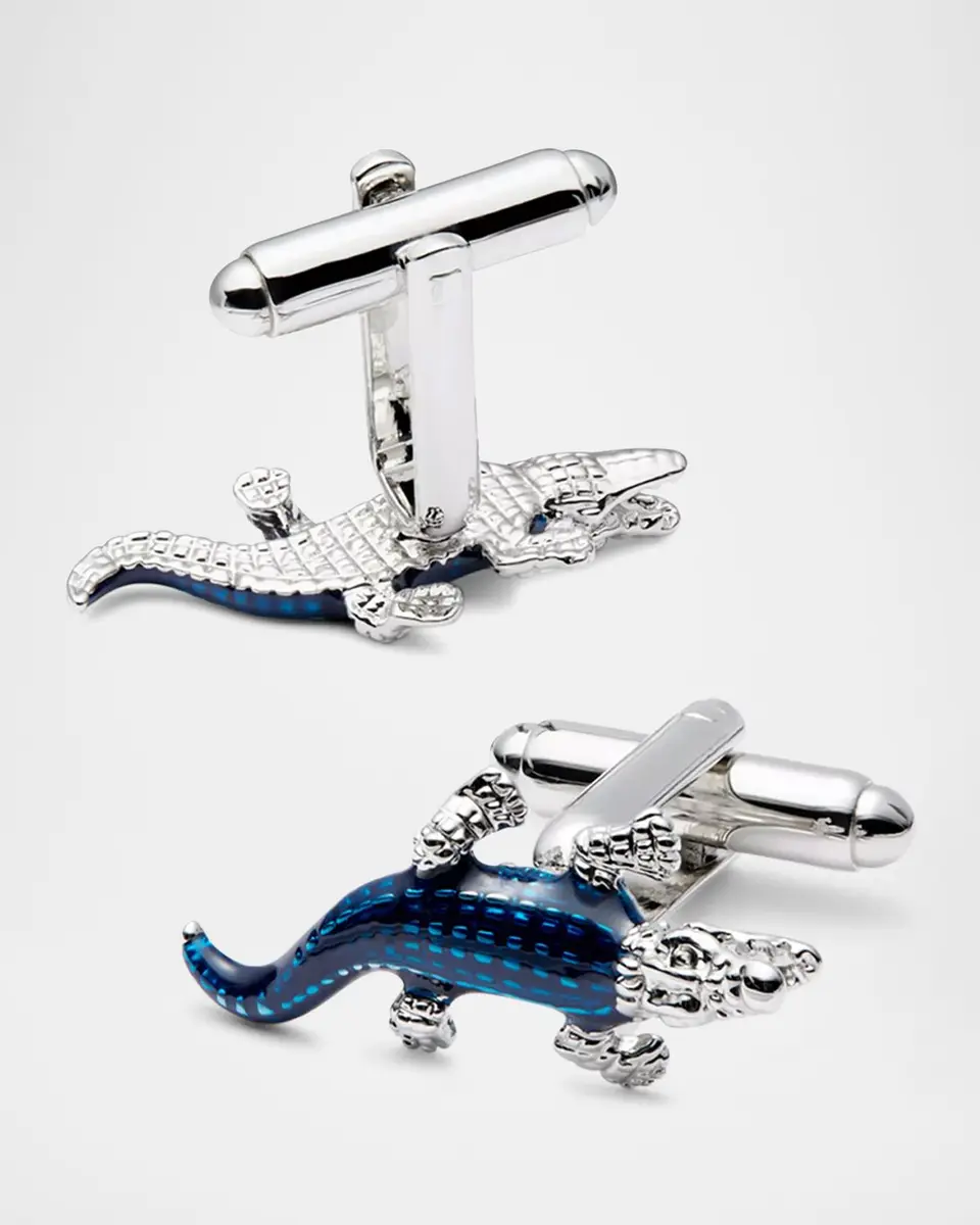 Link Up Men's Enamel Crocodile Cufflinks | Thumbnail 2