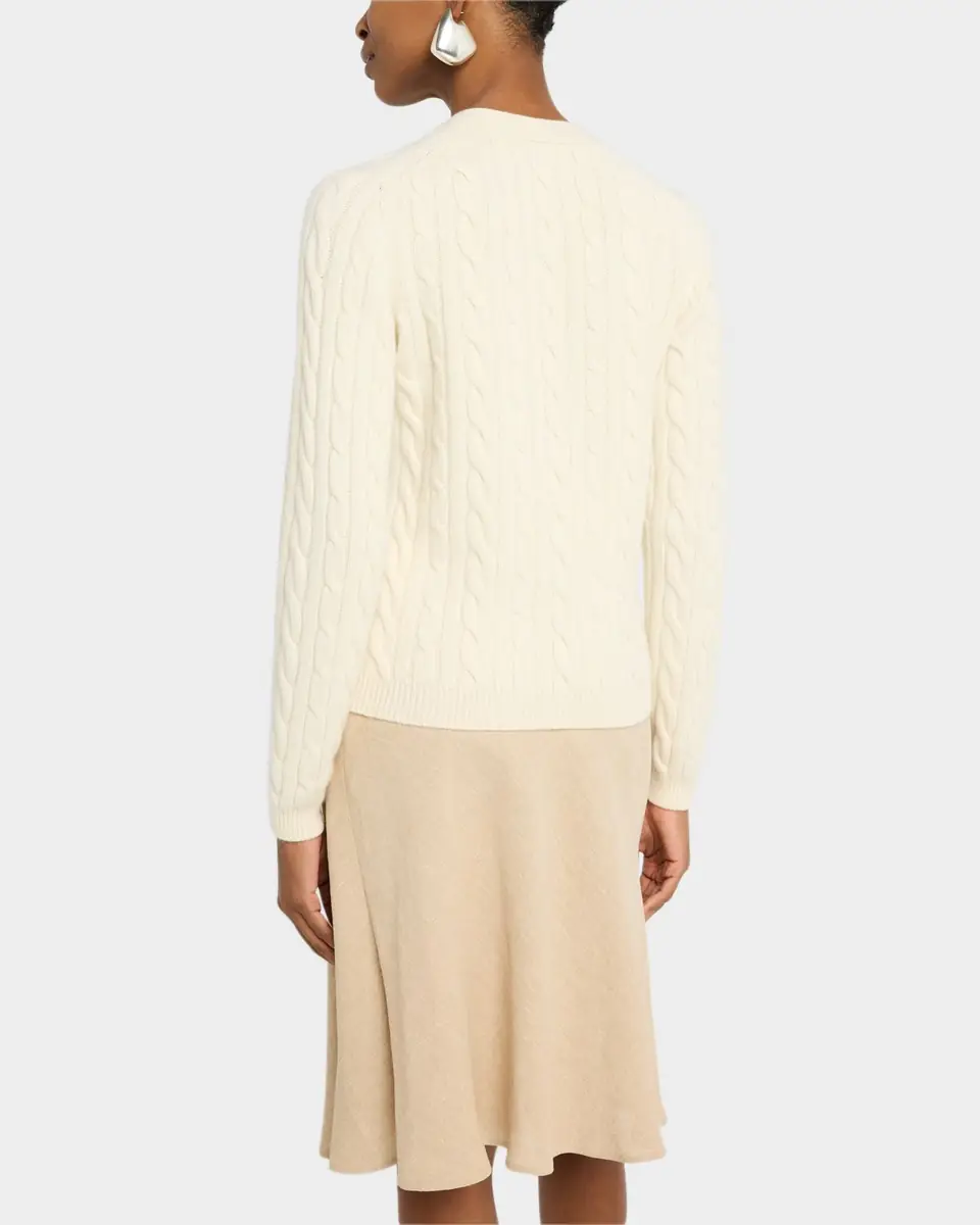 Loro Piana Jubilee Cable Baby Cashmere Cardigan | Thumbnail 3