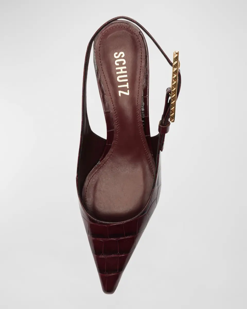 Schutz Ciara Croco Slingback Pumps | Thumbnail 3 Schutz Ciara Croco Slingback Pumps | Thumbnail 3