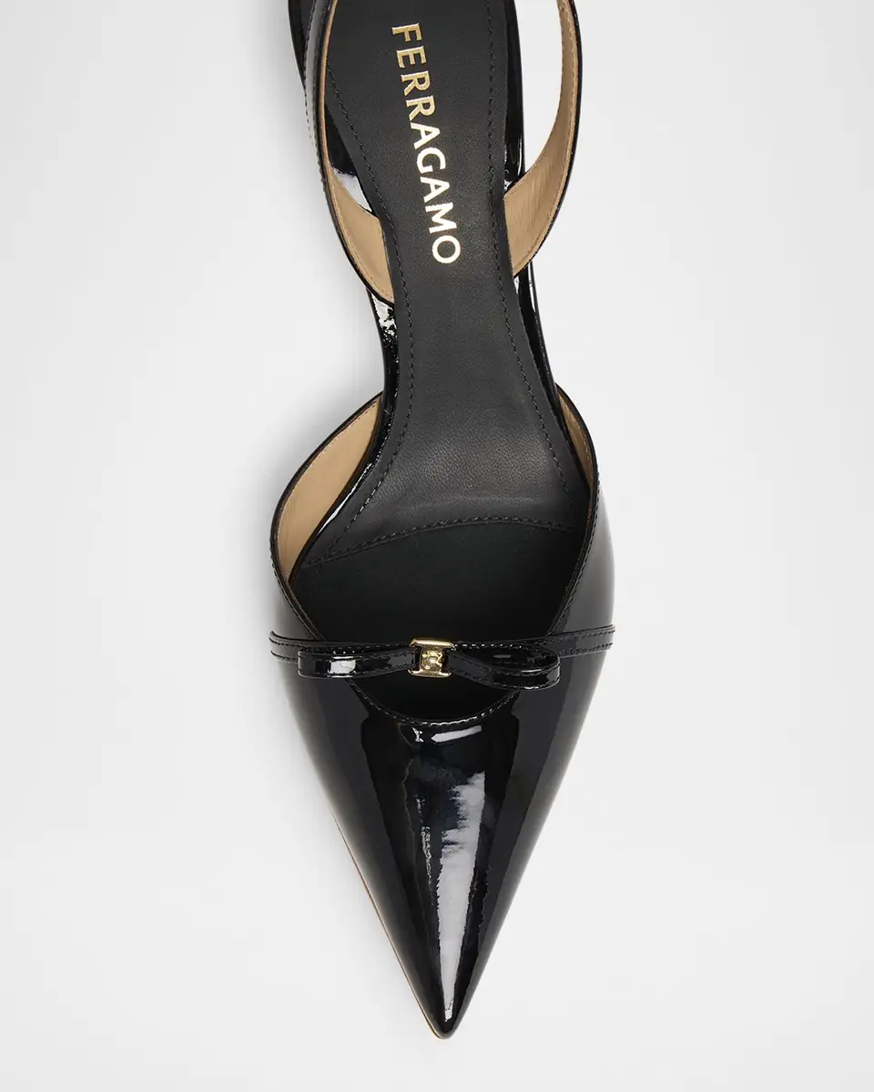 Ferragamo Gylla Patent Bow Slingback Pumps | Thumbnail 4 Ferragamo Gylla Patent Bow Slingback Pumps | Thumbnail 4