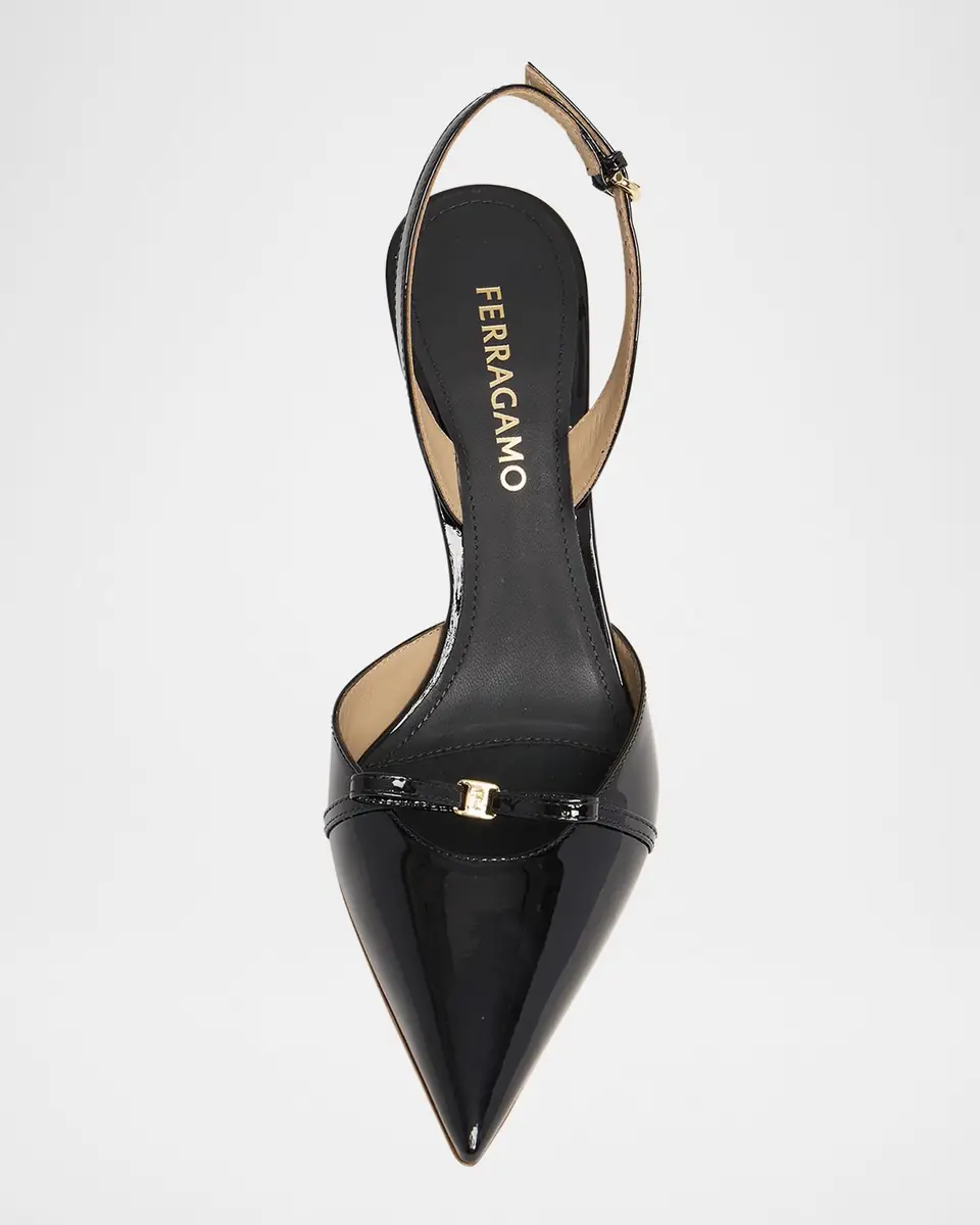 Ferragamo Gylla Patent Bow Slingback Pumps | Thumbnail 5 Ferragamo Gylla Patent Bow Slingback Pumps | Thumbnail 5