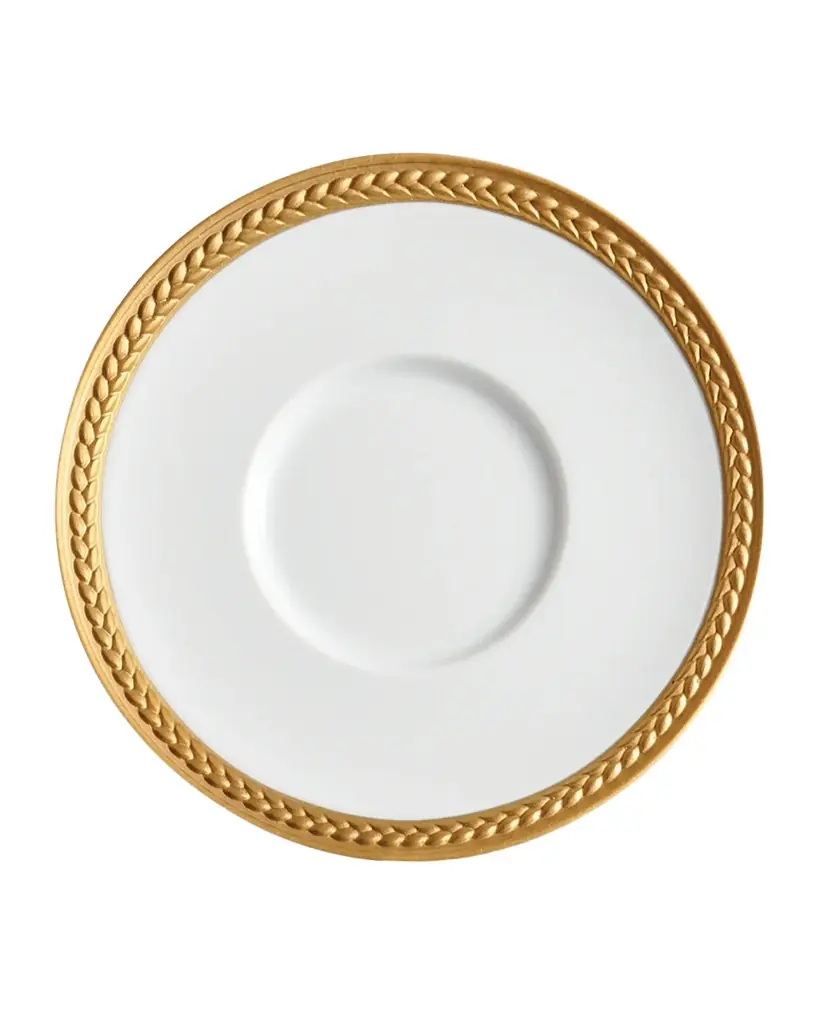 L'Objet Soie Tressee 24K Gold-Plated Saucer