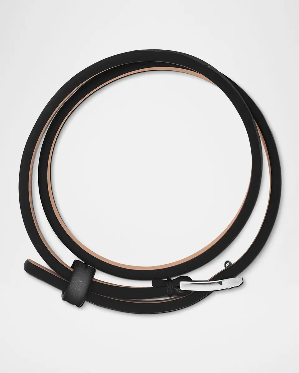 Montblanc Men's Hoseshoe-Buckle Leather Wrap Bracelet | Thumbnail 2