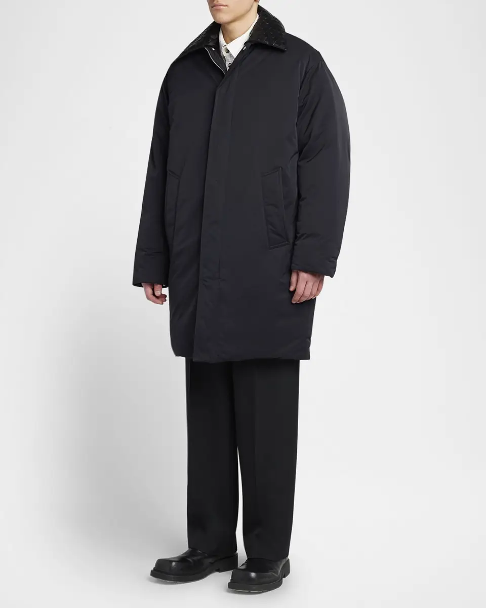 Bottega Veneta Men's Tech Puffer Jacket with Intrecciato Collar | Thumbnail 2