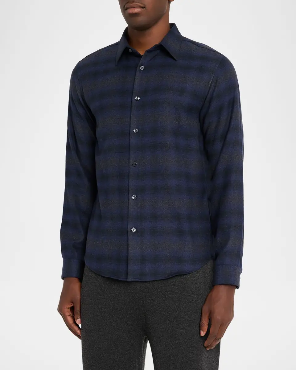 Theory Men's Irving Soft Plaid Sport Shirt | Thumbnail 3 Theory Men's Irving Soft Plaid Sport Shirt | Thumbnail 3