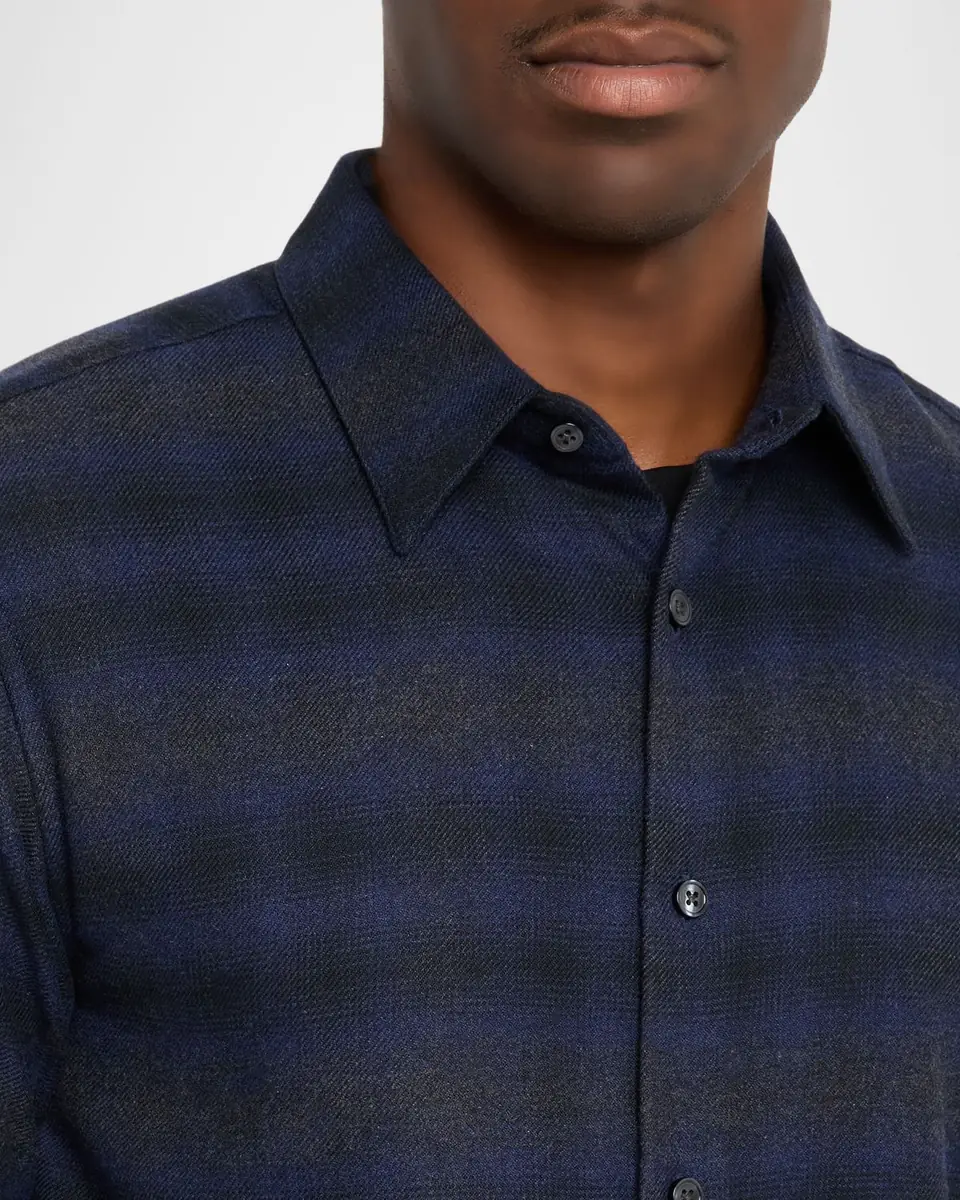 Theory Men's Irving Soft Plaid Sport Shirt | Thumbnail 4 Theory Men's Irving Soft Plaid Sport Shirt | Thumbnail 4