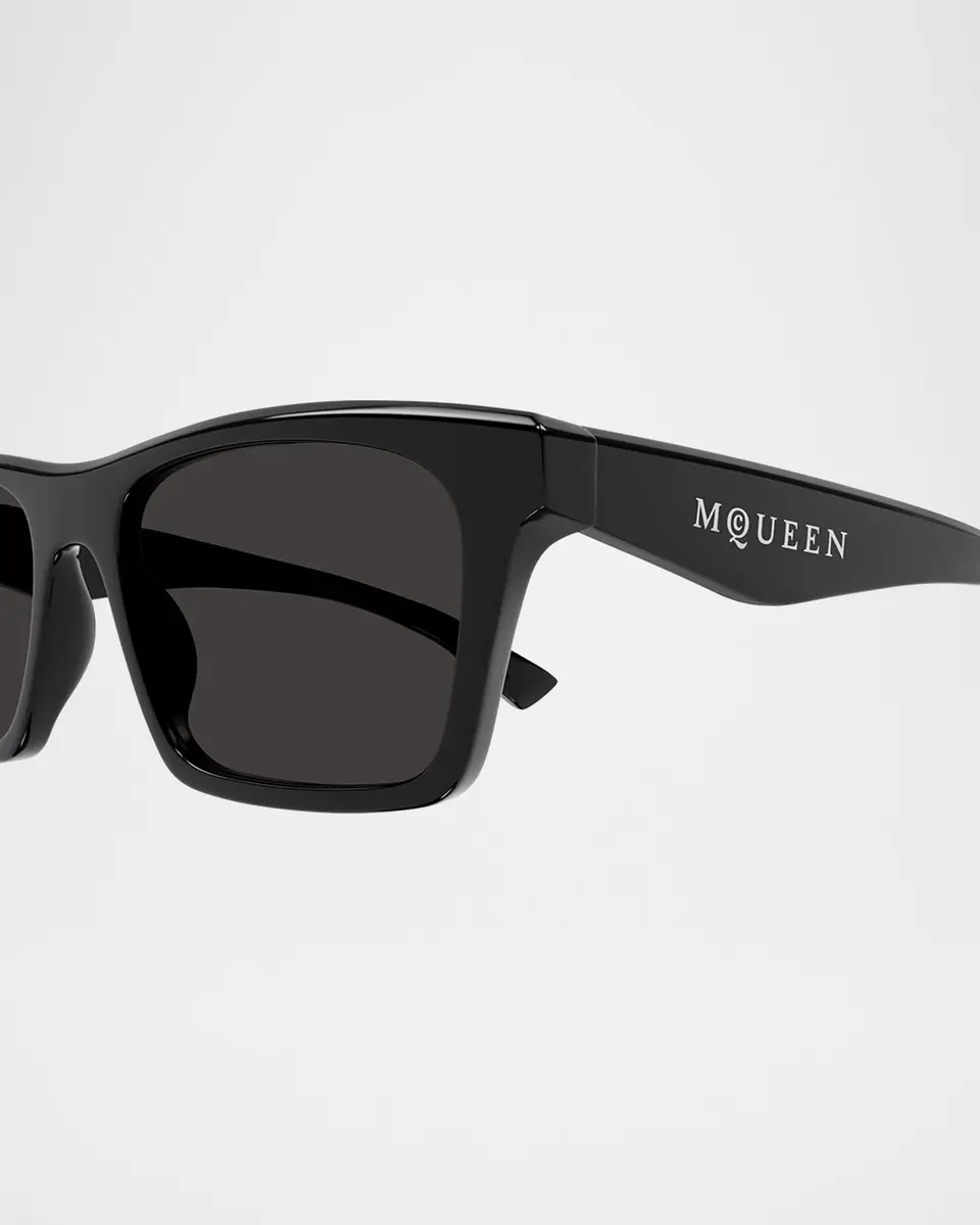 Alexander McQueen Men's AM0472SM Acetate Rectangle Sunglasses | Thumbnail 2 Alexander McQueen Men's AM0472SM Acetate Rectangle Sunglasses | Thumbnail 2