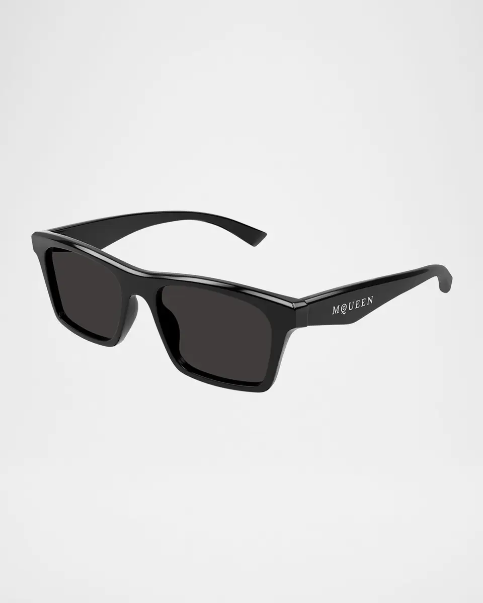 Alexander McQueen Men's AM0472SM Acetate Rectangle Sunglasses | Thumbnail 3 Alexander McQueen Men's AM0472SM Acetate Rectangle Sunglasses | Thumbnail 3
