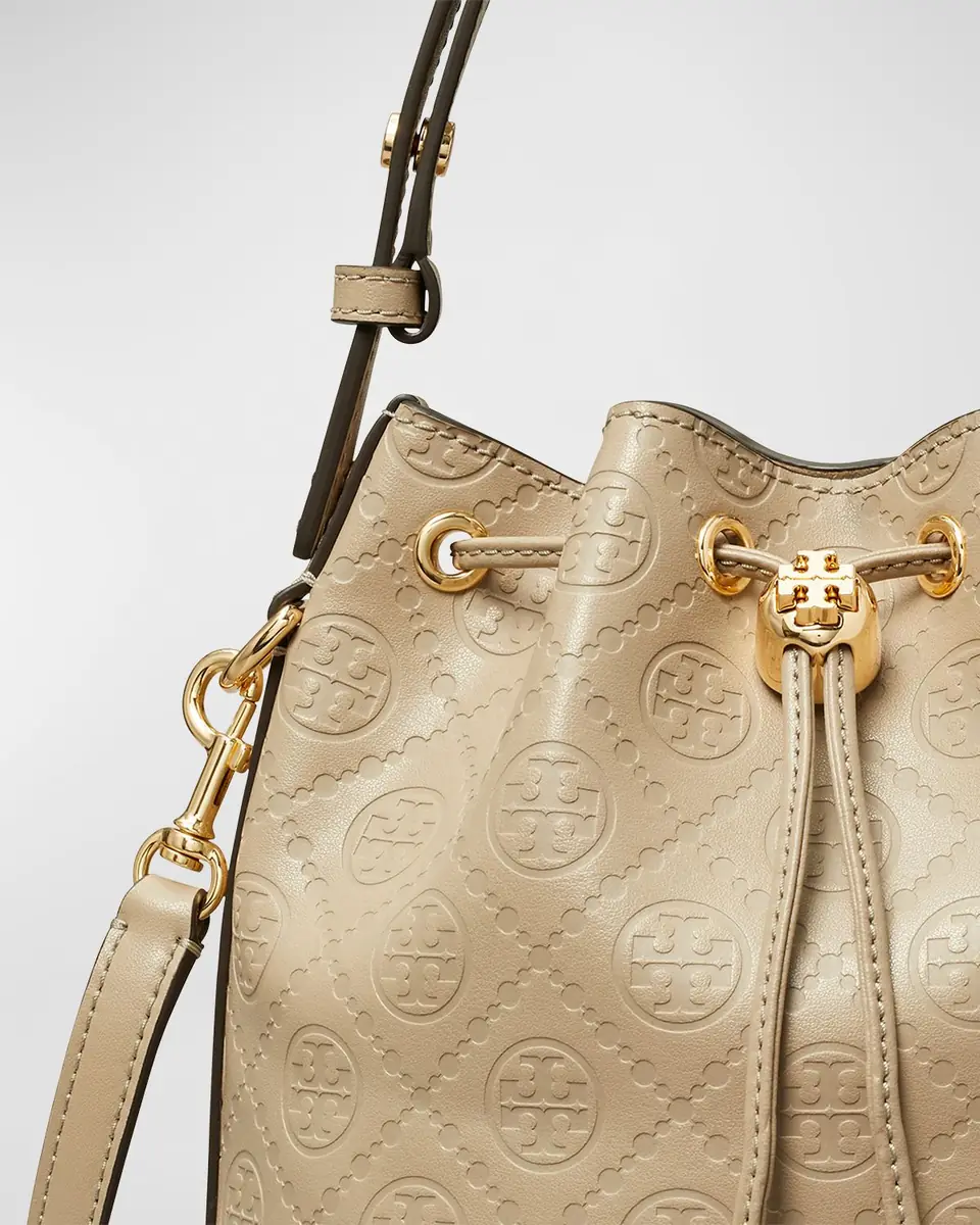 Tory Burch T Monogram Leather Bucket Bag | Thumbnail 3 Tory Burch T Monogram Leather Bucket Bag | Thumbnail 3