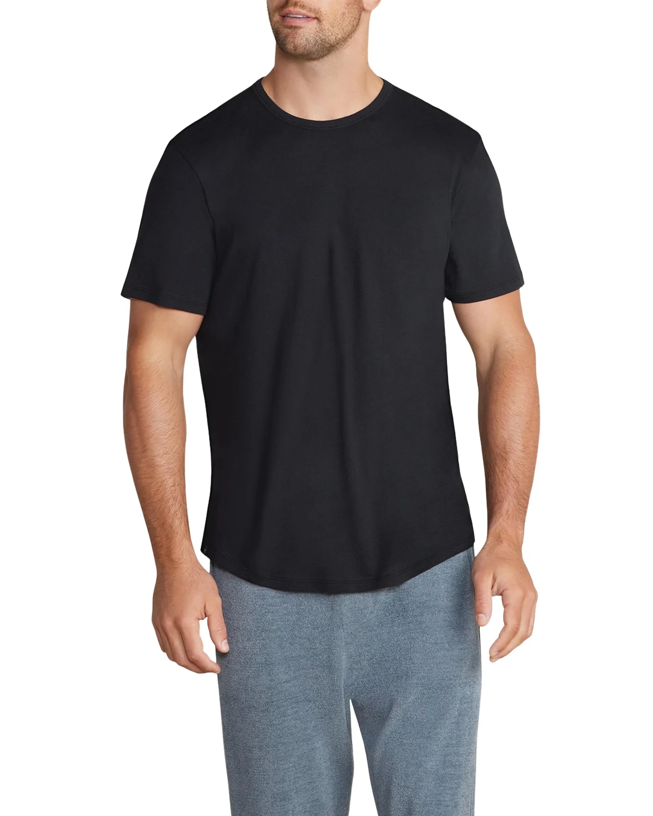 Barefoot Dreams Men's Malibu Collection Cotton Modal Crewneck T-Shirt