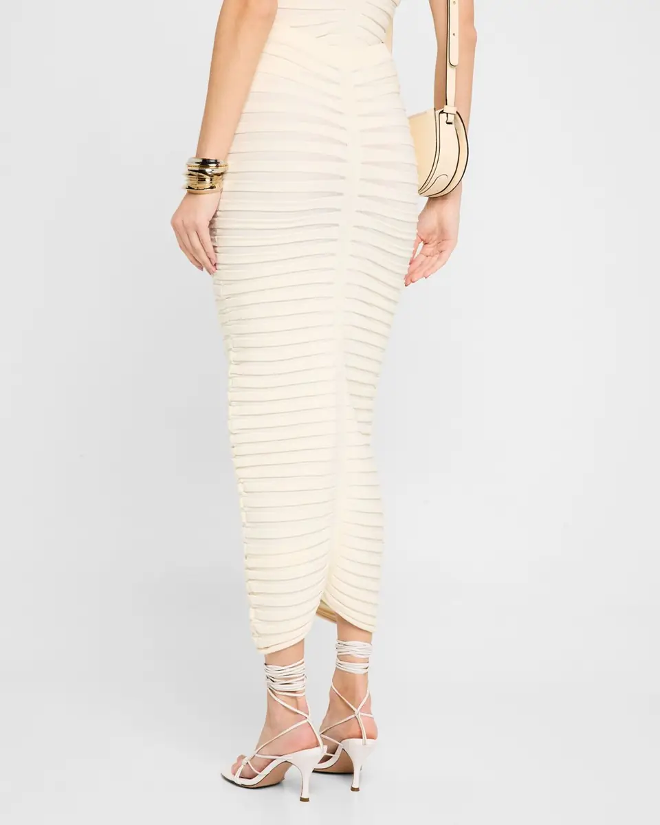 LAPOINTE Matte Viscose Wide Rib Midi Skirt | Thumbnail 3 LAPOINTE Matte Viscose Wide Rib Midi Skirt | Thumbnail 3