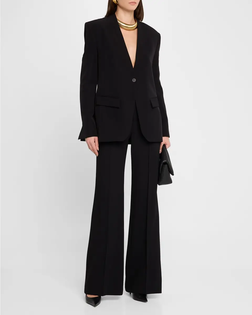 LAPOINTE Matte Crepe Single-Breasted Blazer | Thumbnail 2 LAPOINTE Matte Crepe Single-Breasted Blazer | Thumbnail 2