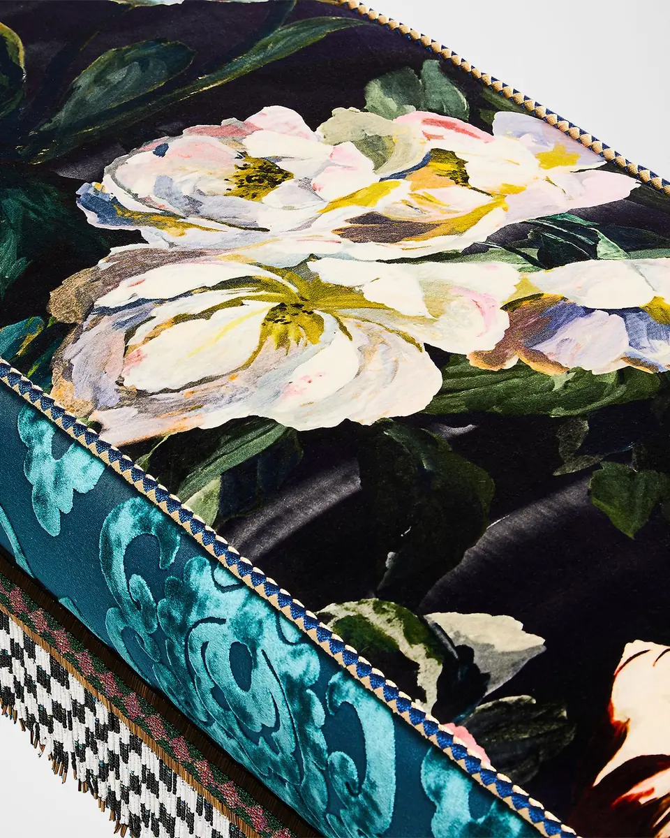 MacKenzie-Childs Moonlight Garden Floral Scuttlebutt Bench | Thumbnail 2