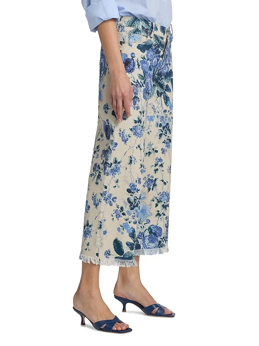 Kobi Halperin Women's Anne Floral-Print Twill Crop Pants | Thumbnail 4