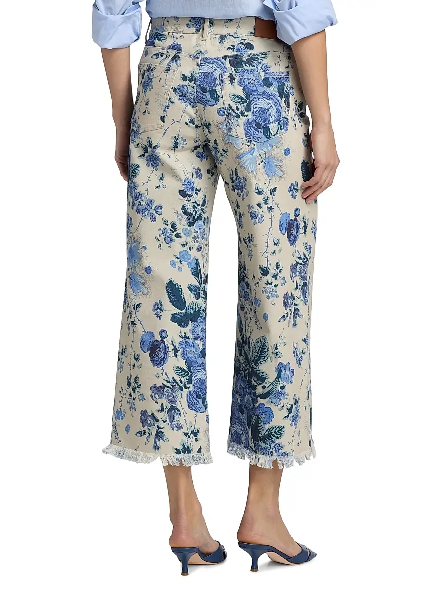 Kobi Halperin Women's Anne Floral-Print Twill Crop Pants | Thumbnail 5
