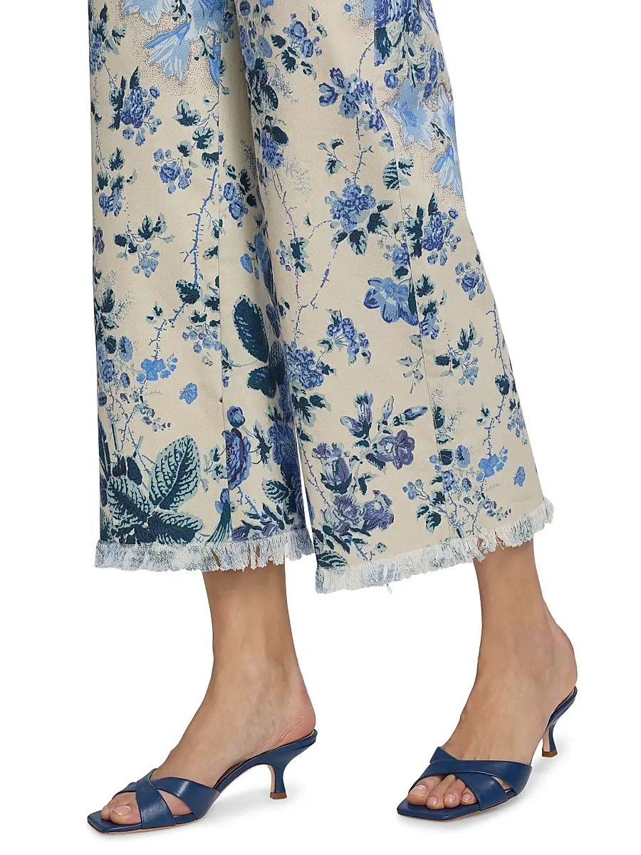 Kobi Halperin Women's Anne Floral-Print Twill Crop Pants | Thumbnail 6