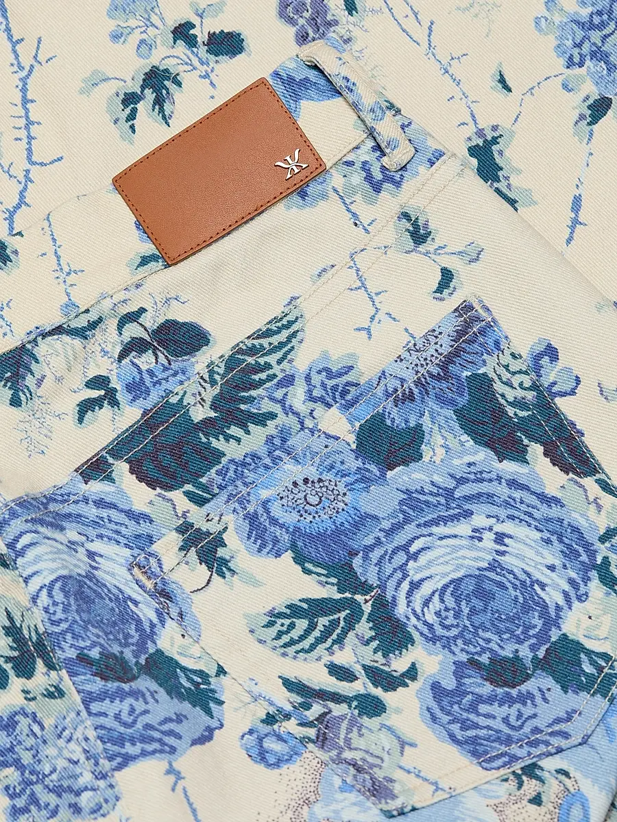 Kobi Halperin Women's Anne Floral-Print Twill Crop Pants | Thumbnail 7