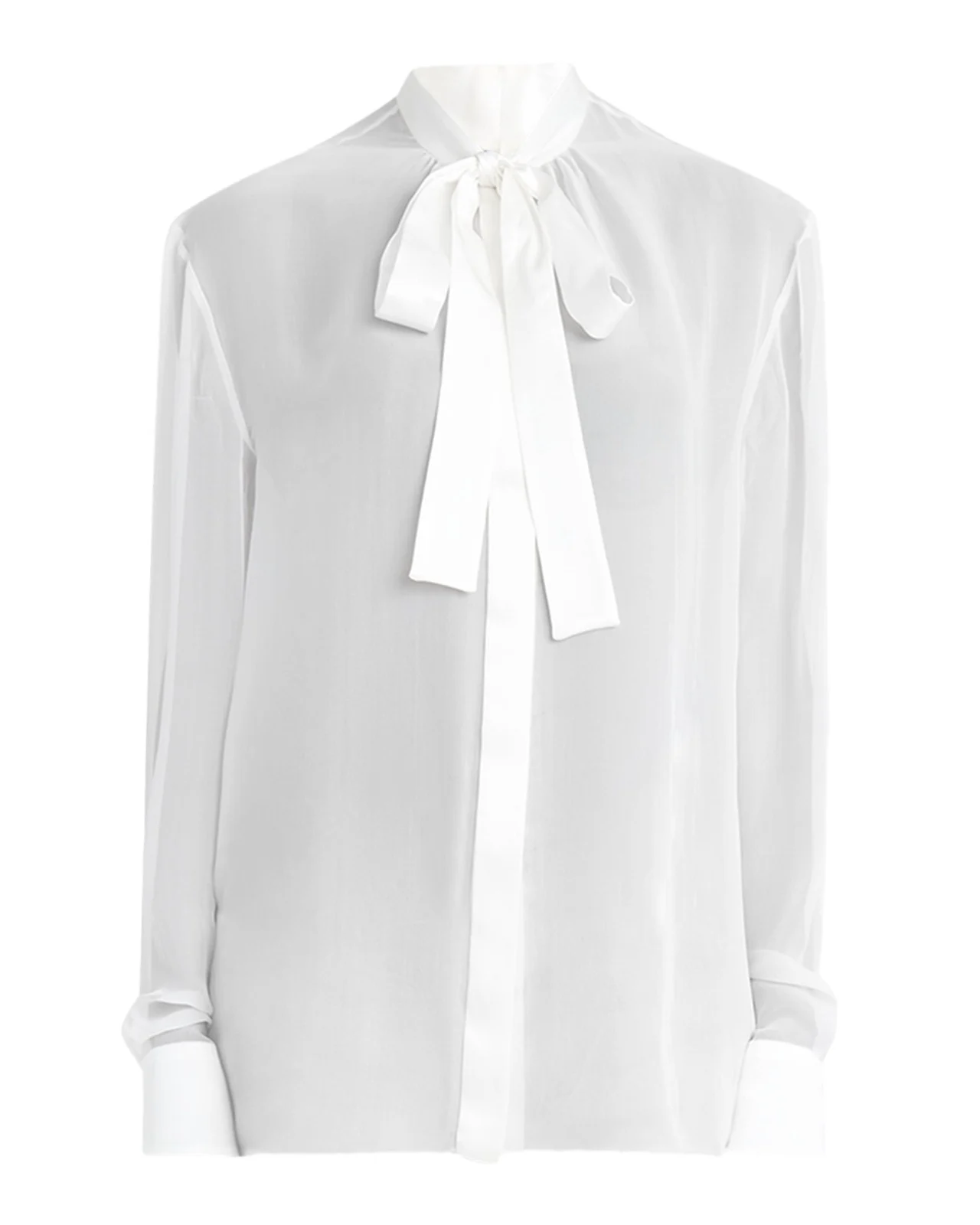 Chiffon Button Down Neck-Tie Blouse Chiffon Button Down Neck-Tie Blouse