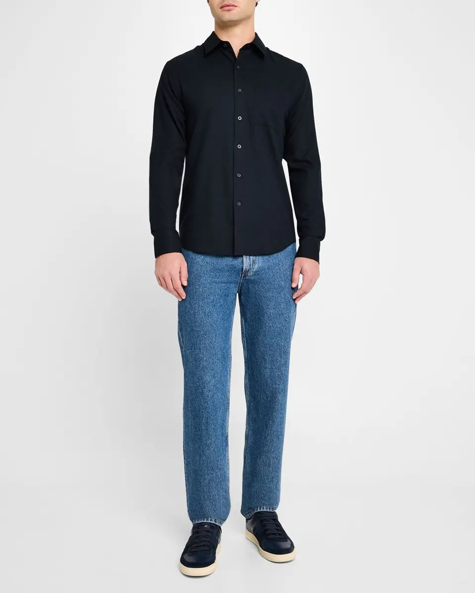 Vince Men's Cotton and Wool Twill Sport Shirt | Thumbnail 2 Vince Men's Cotton and Wool Twill Sport Shirt | Thumbnail 2