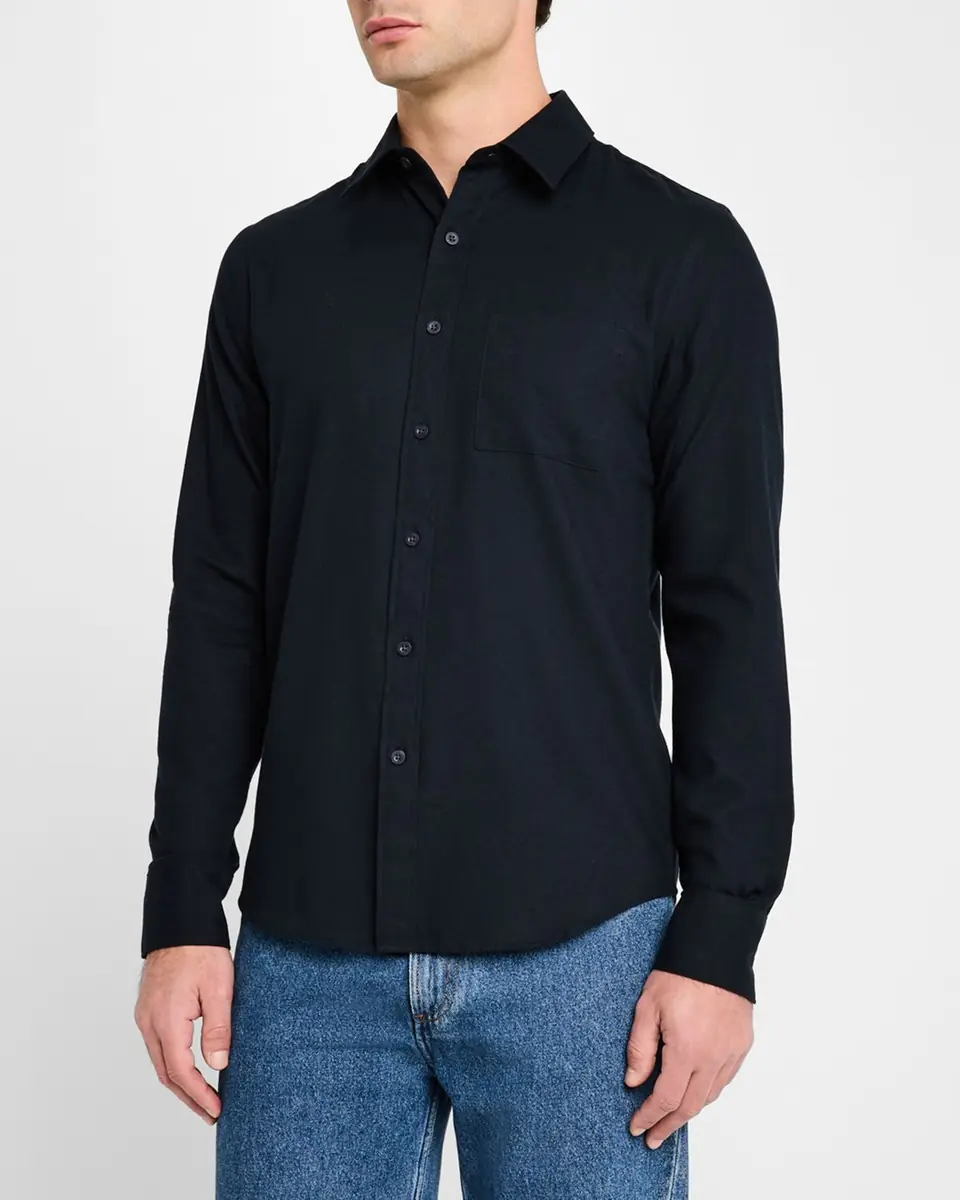 Vince Men's Cotton and Wool Twill Sport Shirt | Thumbnail 4 Vince Men's Cotton and Wool Twill Sport Shirt | Thumbnail 4