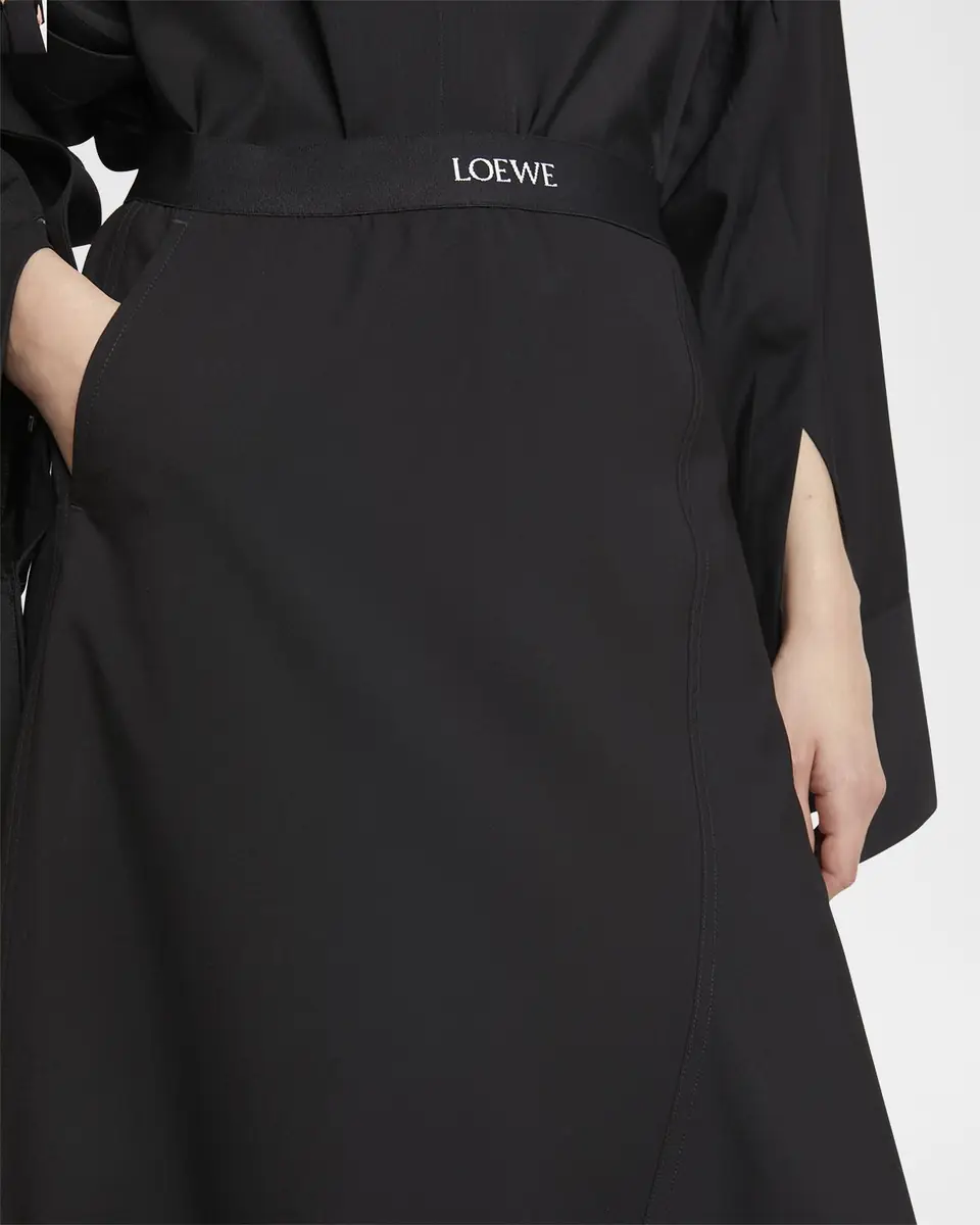 Loewe Asymmetric Midi Skirt with Logo Detail | Thumbnail 5 Loewe Asymmetric Midi Skirt with Logo Detail | Thumbnail 5