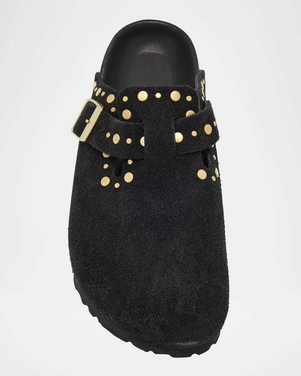 BIRKENSTOCK Boston Suede Stud Buckle Slide Clogs | Thumbnail 2