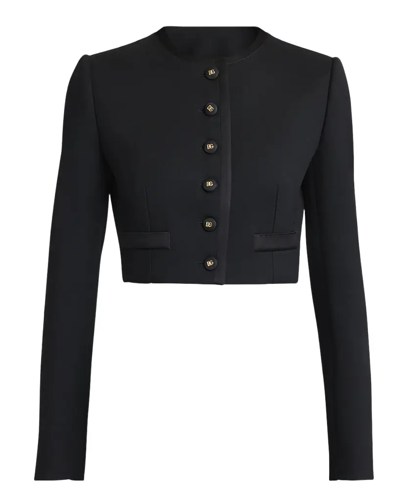 Dolce & Gabbana Lana Single-Breasted Crop Jacket | Image 1 Dolce & Gabbana Lana Single-Breasted Crop Jacket | Image 1