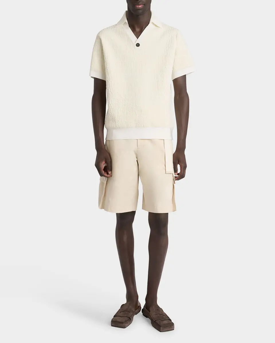 Jacquemus Men's Croc-Patterned Polo Shirt | Thumbnail 2
