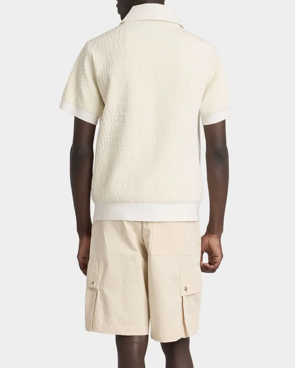 Jacquemus Men's Croc-Patterned Polo Shirt | Thumbnail 3