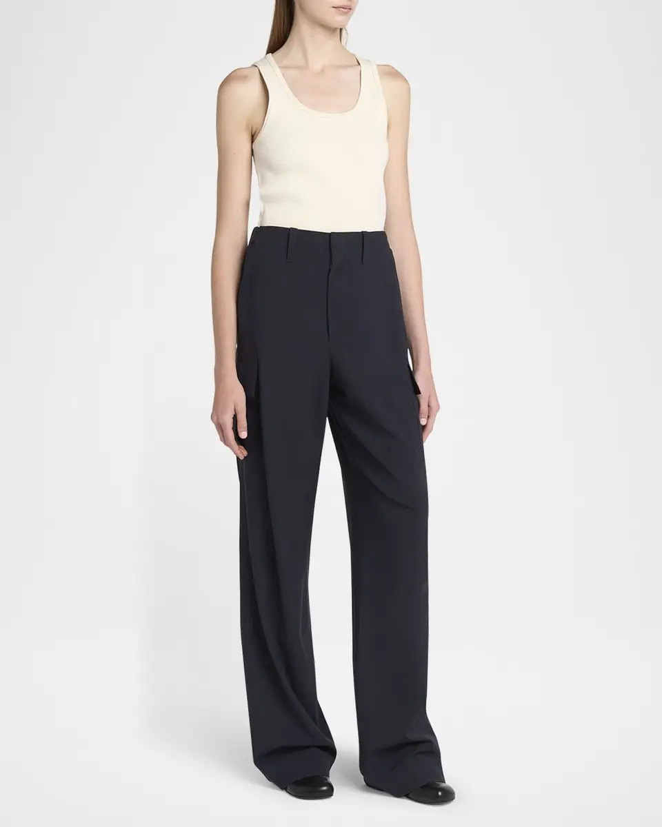 Bottega Veneta Cargo Fine Wool Wide Leg Trousers | Thumbnail 2 Bottega Veneta Cargo Fine Wool Wide Leg Trousers | Thumbnail 2