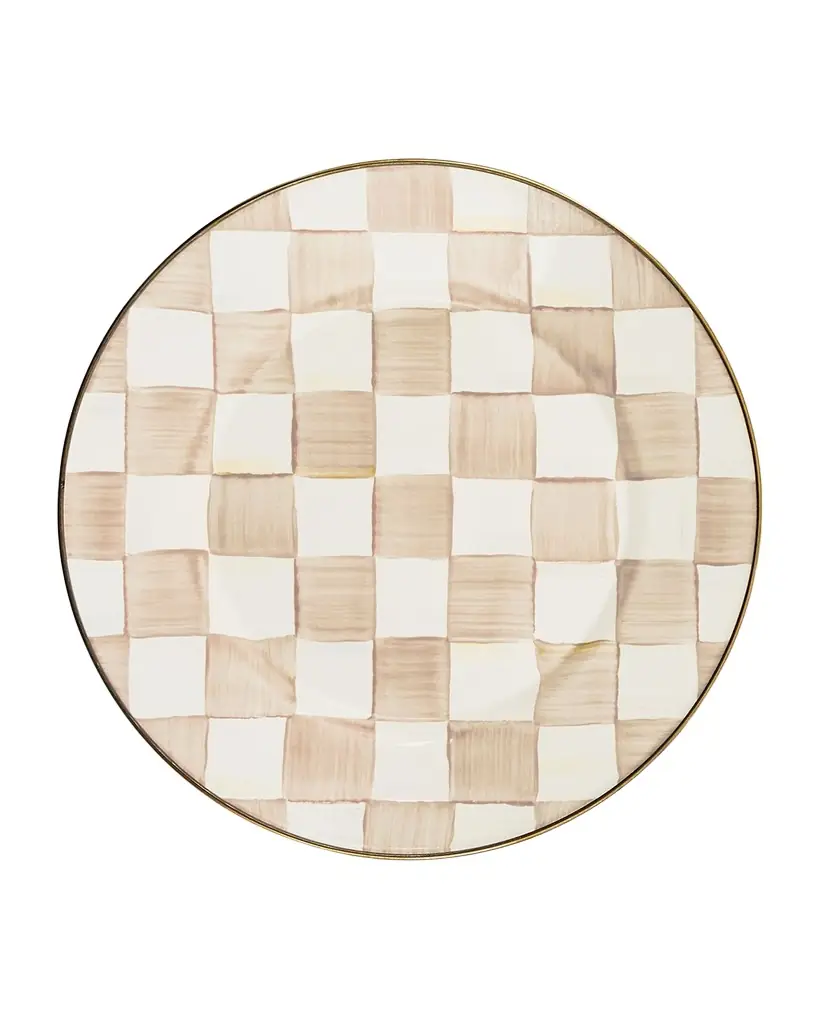 MacKenzie-Childs Mocha Check Dinner Plate