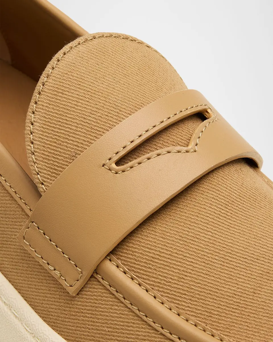 Giuseppe Zanotti Men's Karmy Canvas and Leather Penny Loafers | Thumbnail 5 Giuseppe Zanotti Men's Karmy Canvas and Leather Penny Loafers | Thumbnail 5
