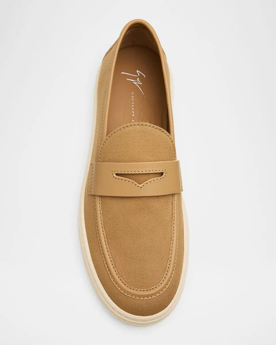 Giuseppe Zanotti Men's Karmy Canvas and Leather Penny Loafers | Thumbnail 6 Giuseppe Zanotti Men's Karmy Canvas and Leather Penny Loafers | Thumbnail 6
