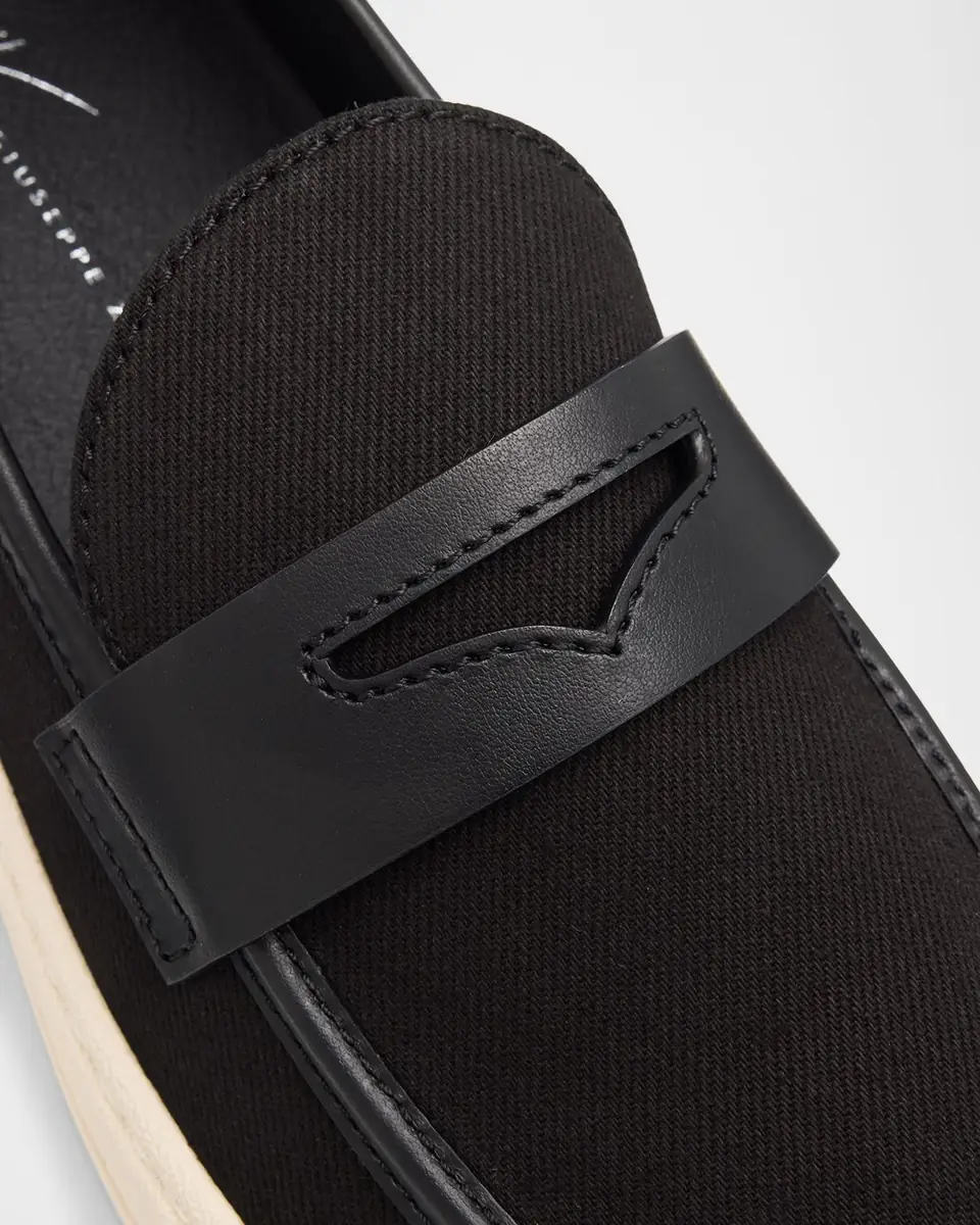 Giuseppe Zanotti Men's Karmy Canvas and Leather Penny Loafers | Thumbnail 8 Giuseppe Zanotti Men's Karmy Canvas and Leather Penny Loafers | Thumbnail 8
