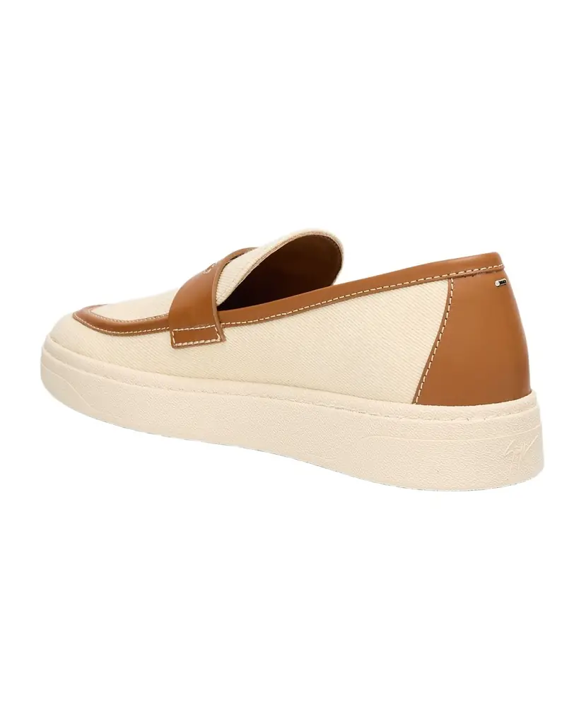 Giuseppe Zanotti Men 's Karmy Canvas and Leather Penny Loafers | Image 1 Giuseppe Zanotti Men 's Karmy Canvas and Leather Penny Loafers | Image 1